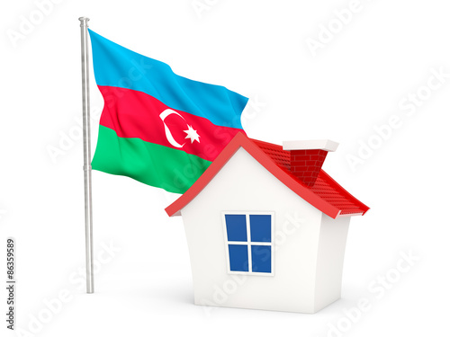 House with flag of azerbaijan