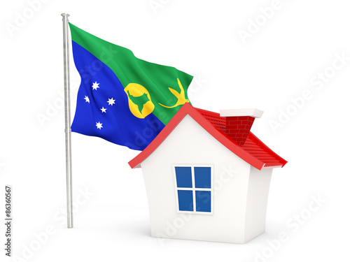 House with flag of christmas island
