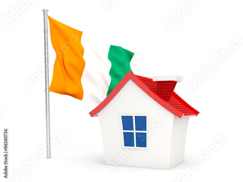 House with flag of cote d Ivoire photo