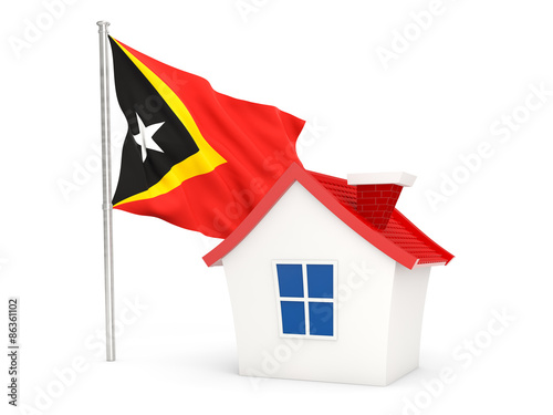 House with flag of east timor