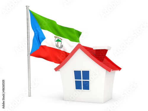 House with flag of equatorial guinea