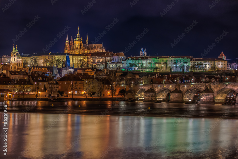 View of Prague Castle at Night