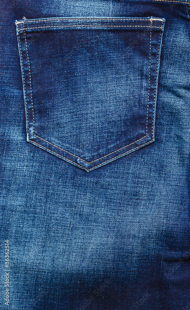 closeup detail of blue denim pocket closeup detail of blue denim pocket