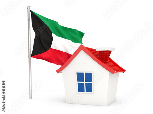 House with flag of kuwait
