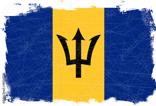 Barbados Grunge Flag