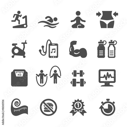 fitness icon set, vector eps10