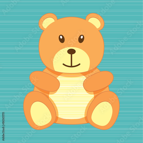 Little brown teddy bear, children toy concept