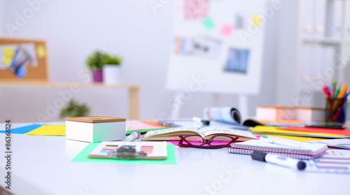Designer's desk with responsive design concept
