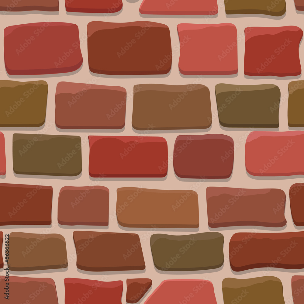Fototapeta premium Seamless texture of a cartoon brick wall