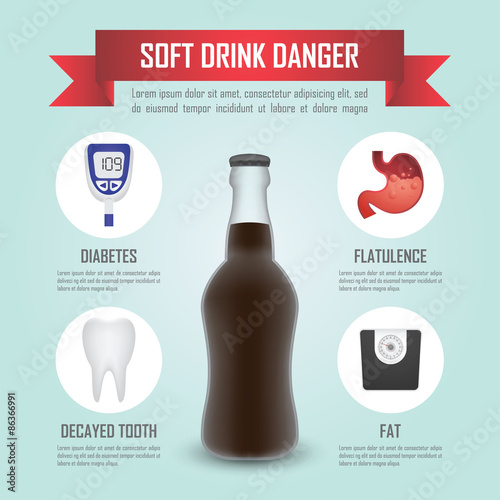 Soft drink danger infographic template