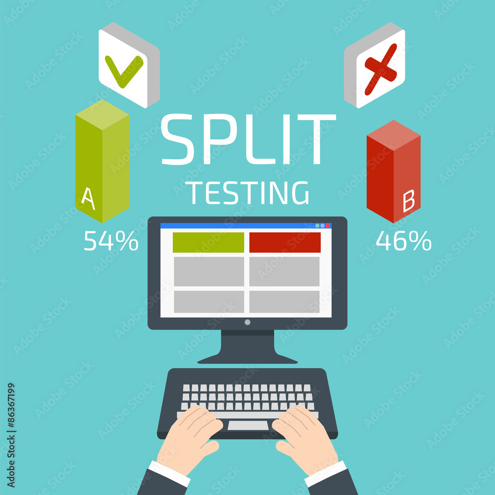 Split testing. Hands and decktop Split testing. Hands and decktop