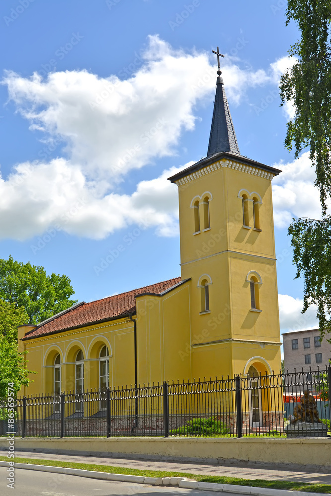 Naklejka premium Salzburg Lutheran church. City Gusev, Kaliningrad region