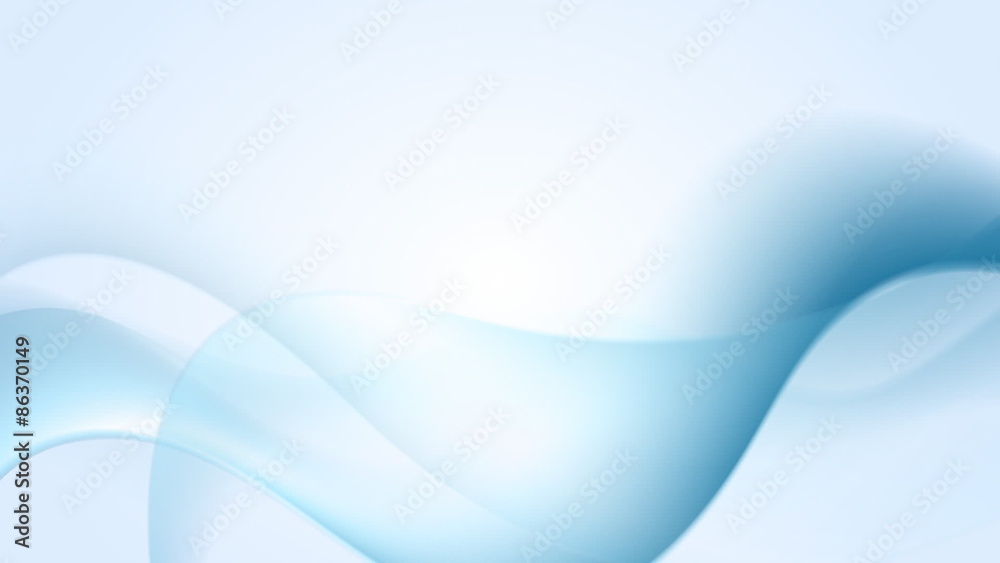 Blue smooth flowing waves on light background. Video animation HD ...