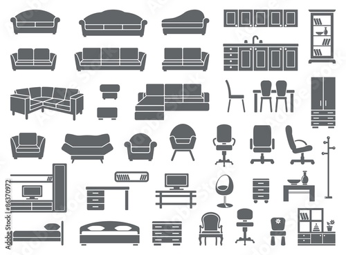 Furniture icon set