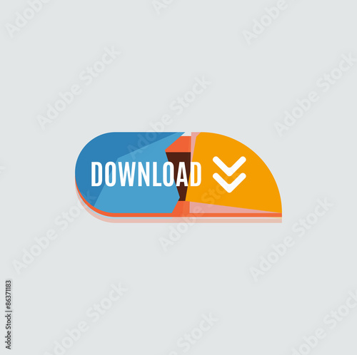 Free Download Colorful download web button. Modern flat design. - GFXLoad