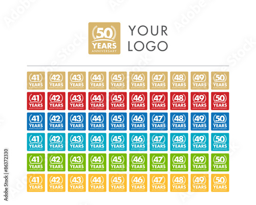 anniversary logo label premium 41-50 photo