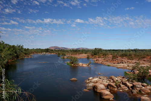 Rocky River Bed in the Outback towards the Pilbara Region North Western Australia