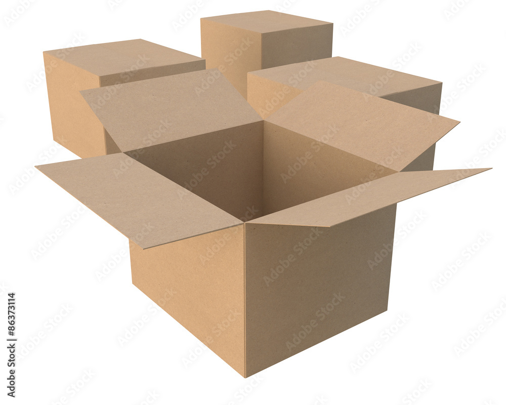 group of cardboard boxes group of cardboard boxes