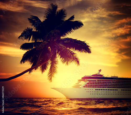 Yacht Cruise Ship Sea Ocean Tropical Scenic Concept