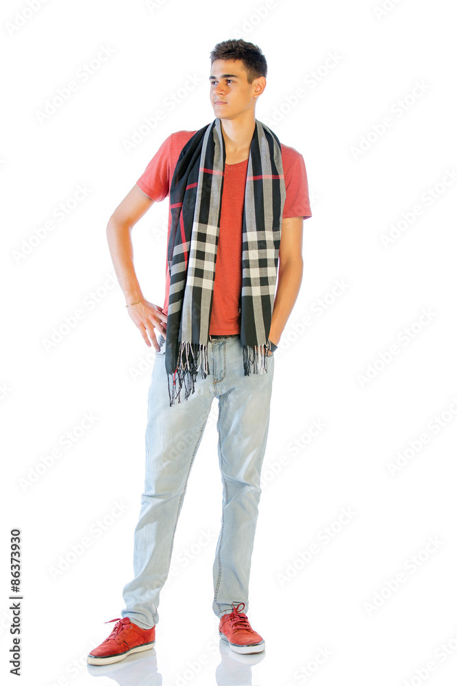 Young Man In Casual Clothes Isolated On White Young Man In Casual Clothes Isolated On White