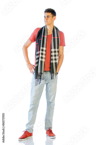 Young Man In Casual Clothes Isolated On White
