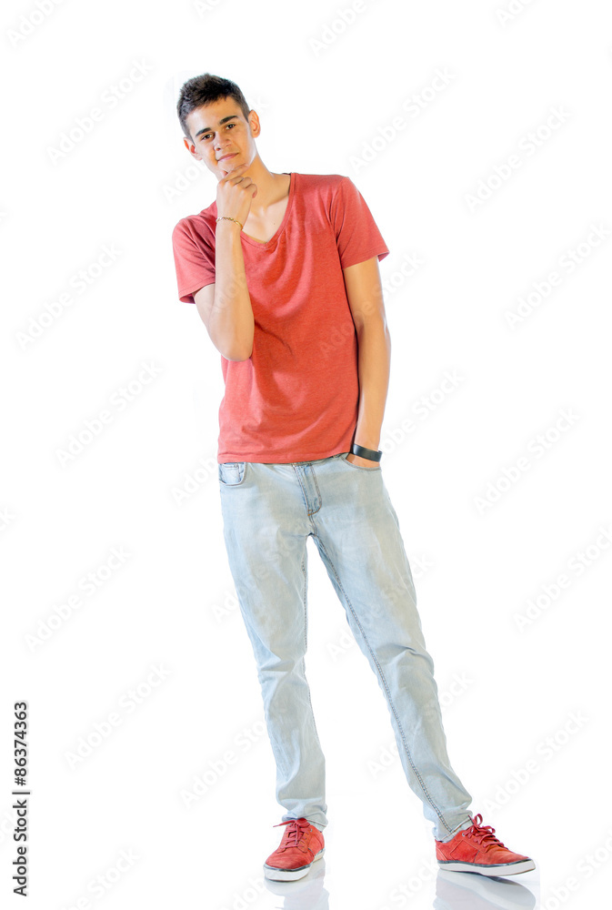 Young Man In Casual Clothes Isolated On White Young Man In Casual Clothes Isolated On White