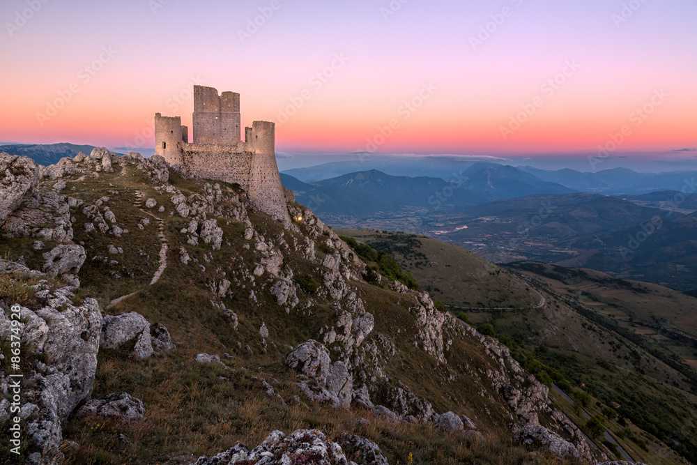 Rocca Calascio at dusk, Abruzzo, Italy