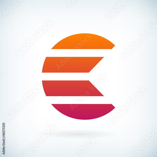 Foto stripes letter C icon design element template