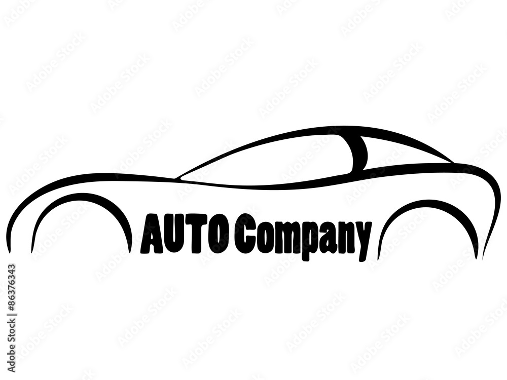 vector sport car symbol silhouette business emblem company isolated element logo auto icon