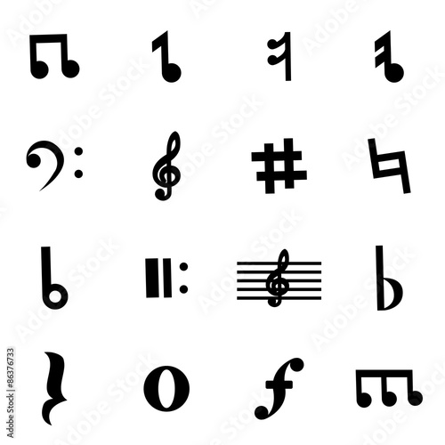Vector black notes icon set