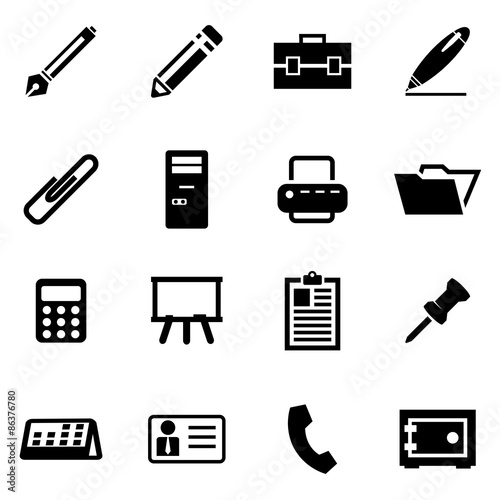 Vector black notes icon set