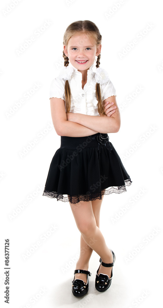 Portrait of smiling schoolgirl isolated Portrait of smiling schoolgirl isolated