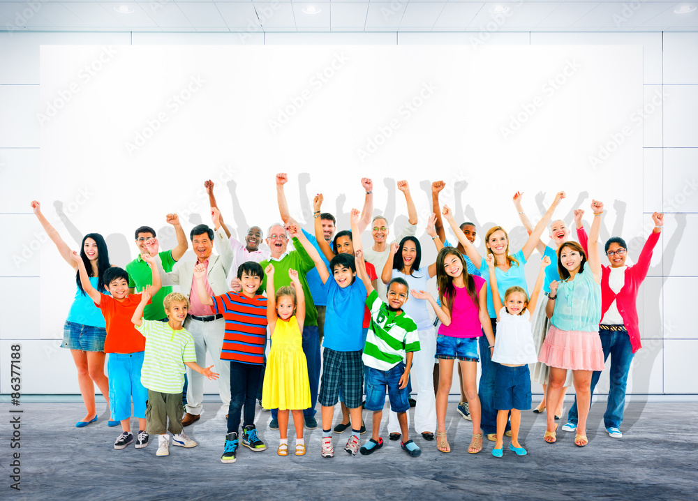 Community Togetherness Children Multiethnic Cheerful Happiness C