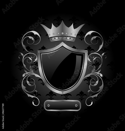 Ornate heraldic shield with crown