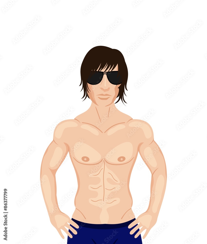 Fototapeta premium sexy muscular guy isolated