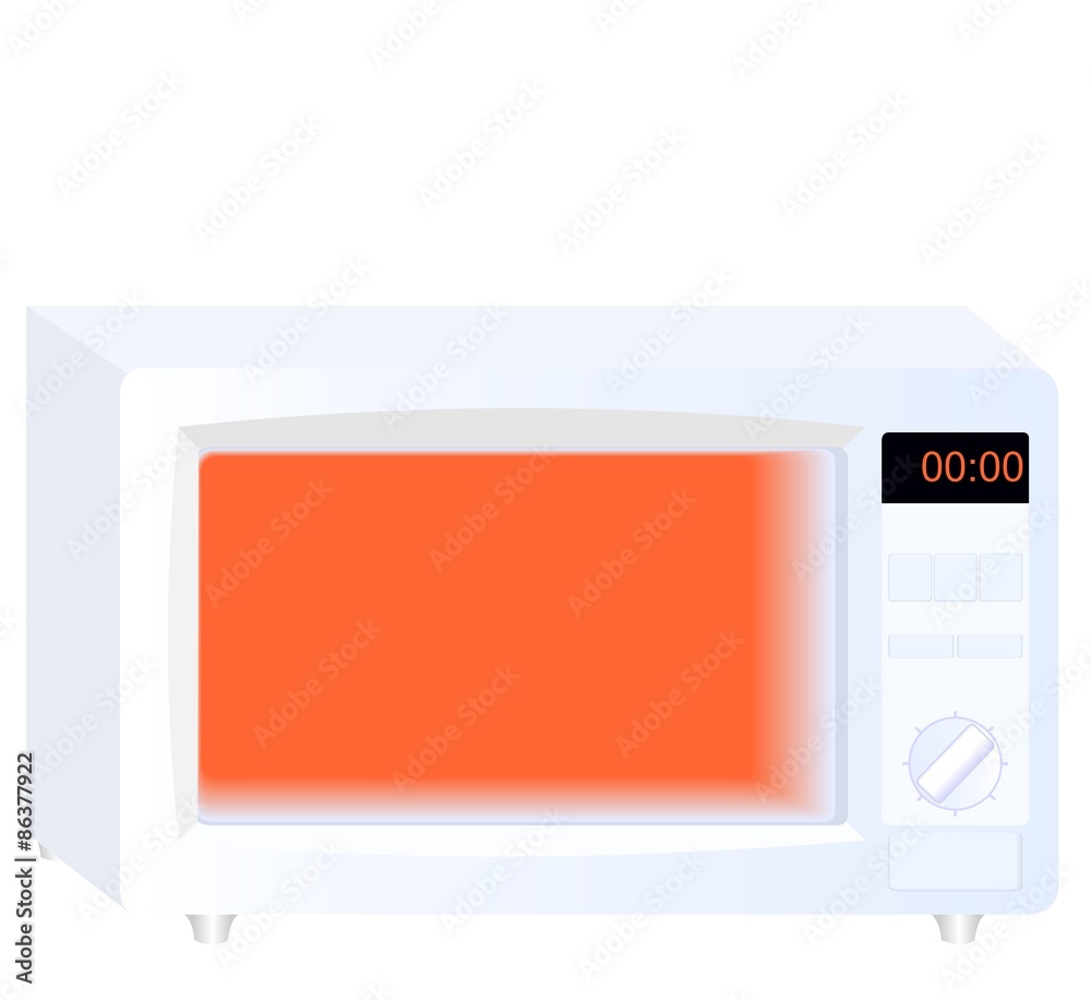 Fototapeta premium Realistic vector illustration by microwave