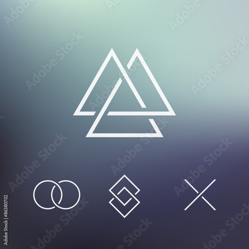 Geometric element, connected shapes, vector