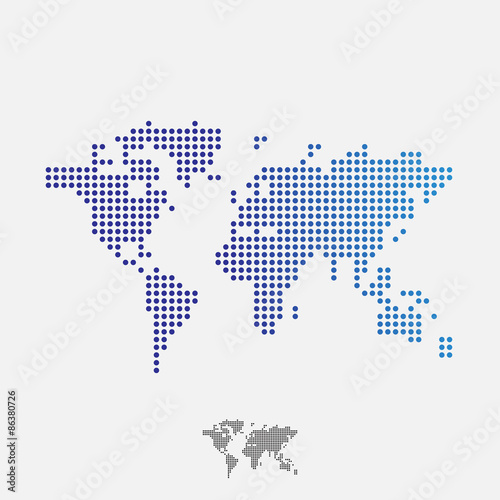Abstract world map, dots, vector