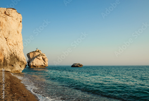 Rocks and the sea (Petra tou Romiu, Cyprus) photo