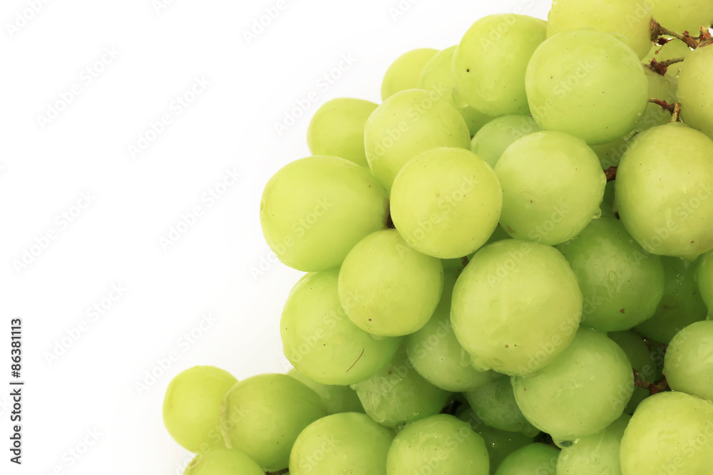 green muscat grapes isolated on white background green muscat grapes isolated on white background