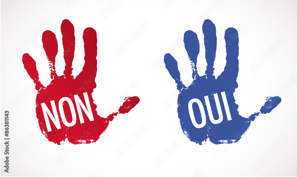Fototapeta premium non, oui, pour, contre, stop,