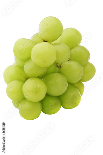 green muscat grapes isolated on white background