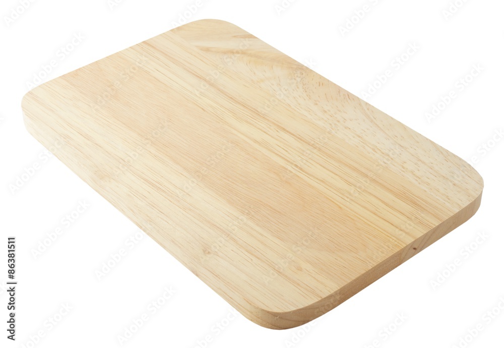 Empty Wooden Cutting Board on White Background Empty Wooden Cutting Board on White Background