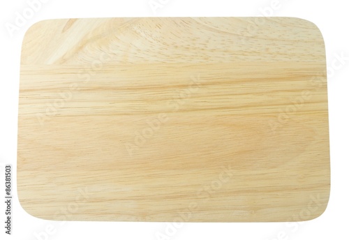 Empty Wooden Cutting Board Isolated on White