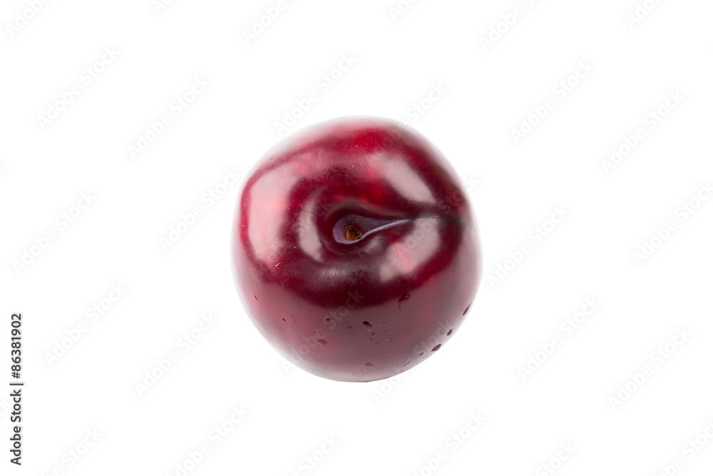 plum isolated on a white background juicy ripe red plum isolated on a white background juicy ripe red