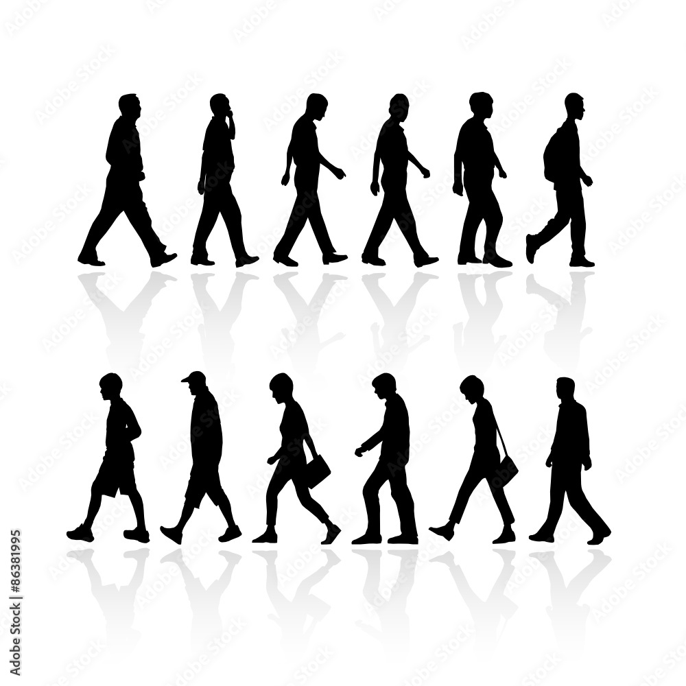 pedestrians silhouette.vector file Stock Vector Adobe Stock