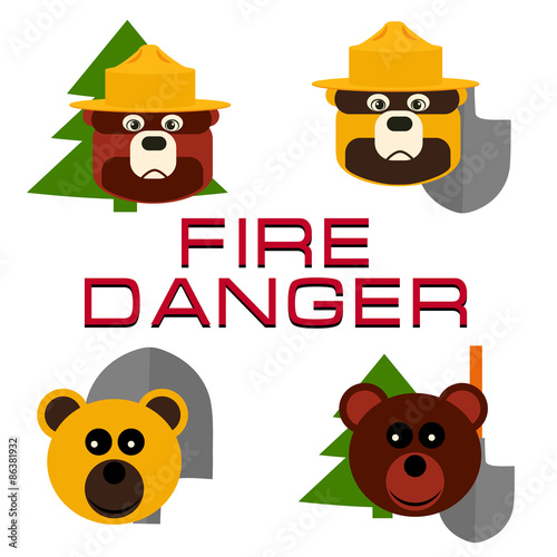 Vector set silhouettes for Smoked bear day On flat style