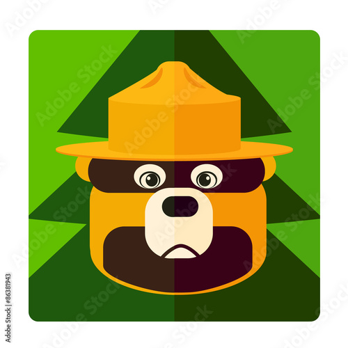Vector set silhouettes for Smoked bear day On flat style