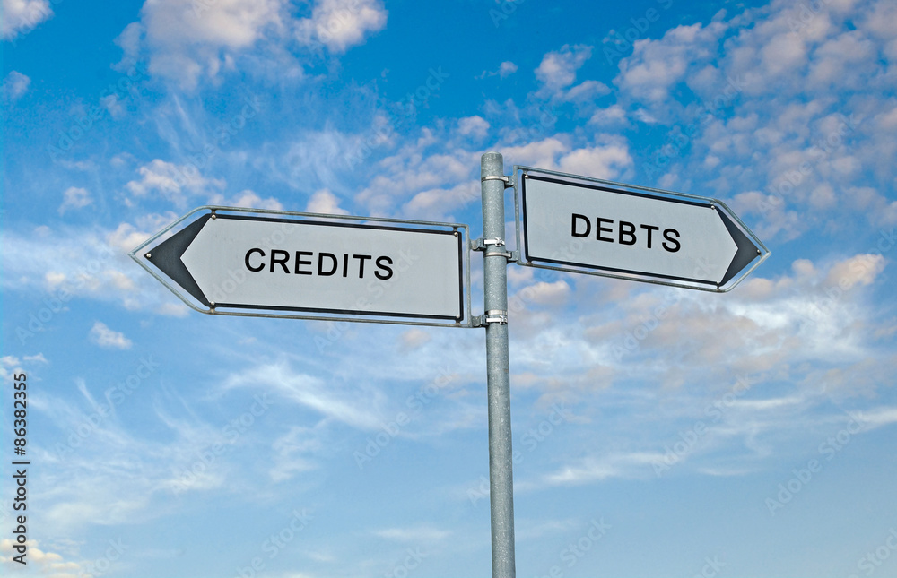 Road signs to credits and debts Road signs to credits and debts