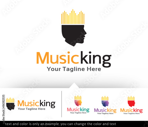 Music King Logo Design Template - vector